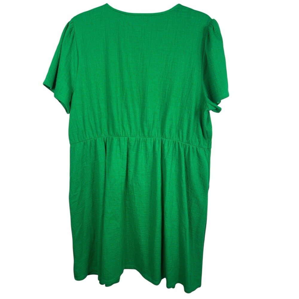Draper James Kelly Green Short Sleeve Pullover Pocketed Textured Skater Dress 3x - Picture 3 of 15